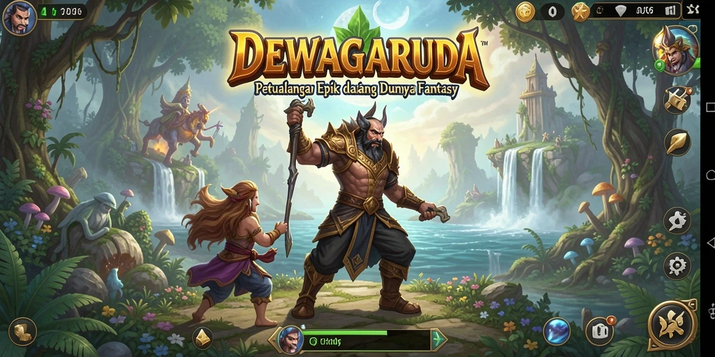 Screenshot DEWAGARUDA menampilkan aksi seru dalam pertarungan ARPG.