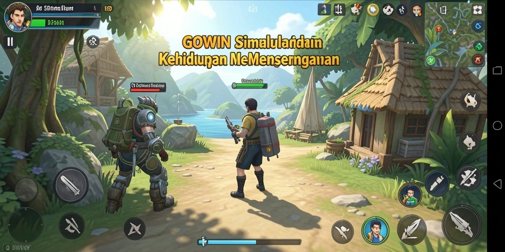 Tangkapan layar menunjukkan gameplay interaktif GOWIN yang mengasyikkan.