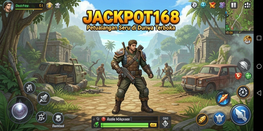 Tampilan gameplay seru di dunia terbuka JACKPOT168.