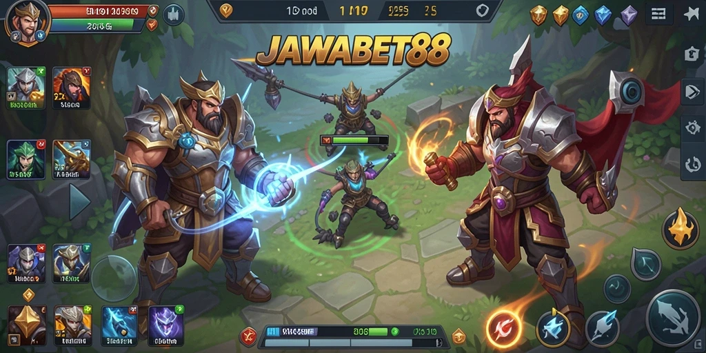 Tangkapan layar gameplay JAWABET88 menampilkan pertempuran strategis yang mendebarkan.