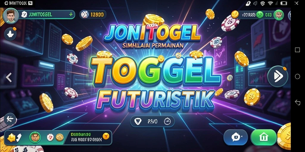 Tampilan gameplay menarik dalam aplikasi JONITOGEL yang penuh warna.