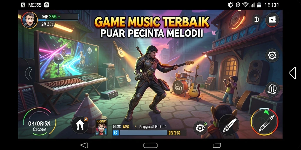 Tampilan gameplay ME355 yang seru dan interaktif penuh musik.