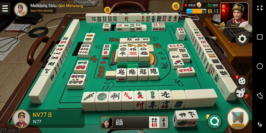 Screenshot NV77 menampilkan gameplay Mahjong yang mengesankan.