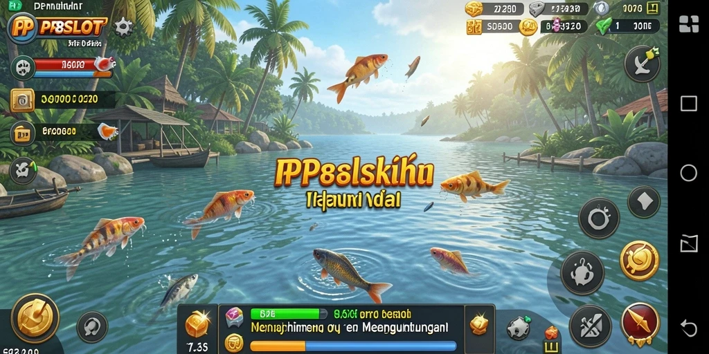 Screenshot PP8SLOT menampilkan gameplay yang seru dan ikan yang beragam.