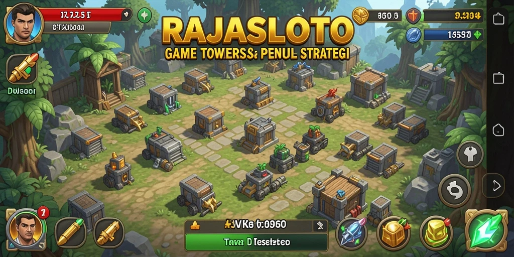 Screenshot gameplay RAJASLOTO menunjukkan aksi menegangkan Tower Defense.