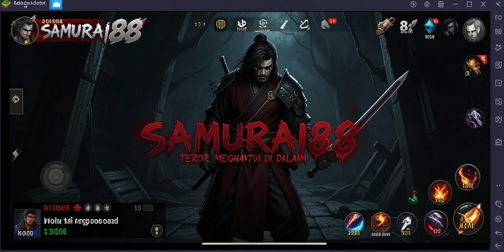 Screenshot utama SAMURAI88 menampilkan suasana mencekam dan gameplay yang intens.