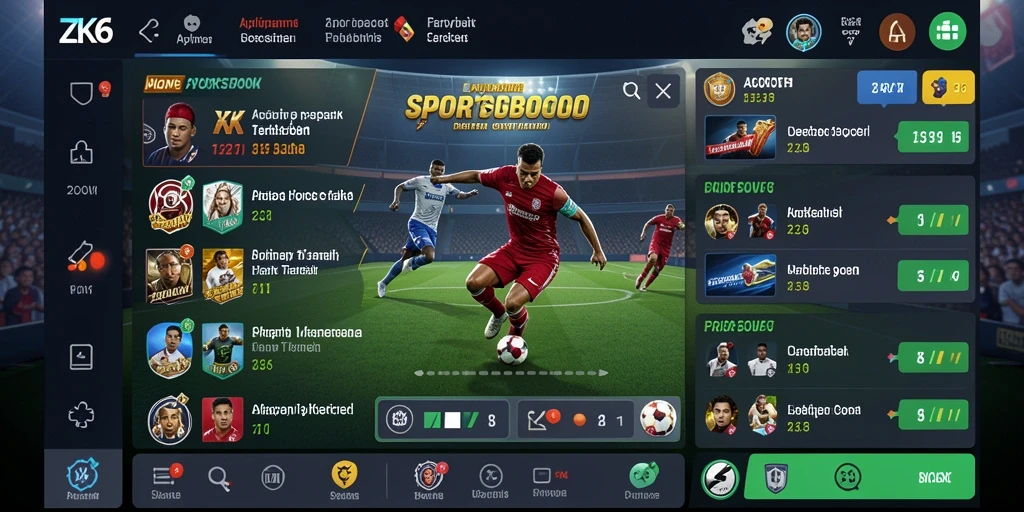 Tampilan screenshot ZK6 menampilkan fitur taruhan olahraga yang menarik.